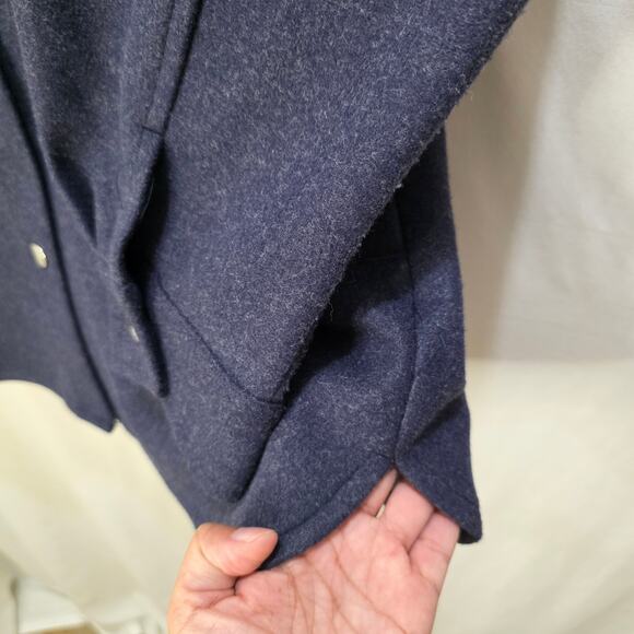 OSTOO Women's Oversized Lightweight Long Sleeves Shacket Jacket, Blue, Small - Picture 5 of 9